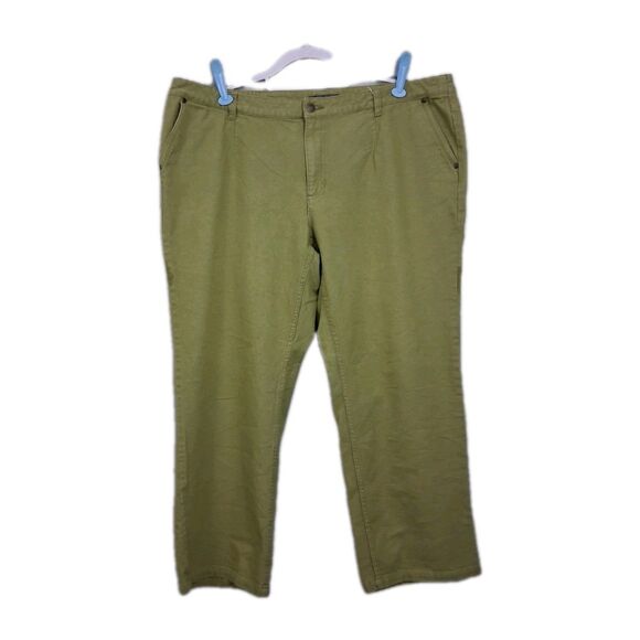 Liz Claiborne Pants 20 Petite Pockets Comfort Casual Green Jeans - Picture 1 of 8